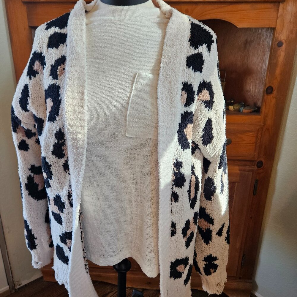 Soft Distressed Leopard Cardigan